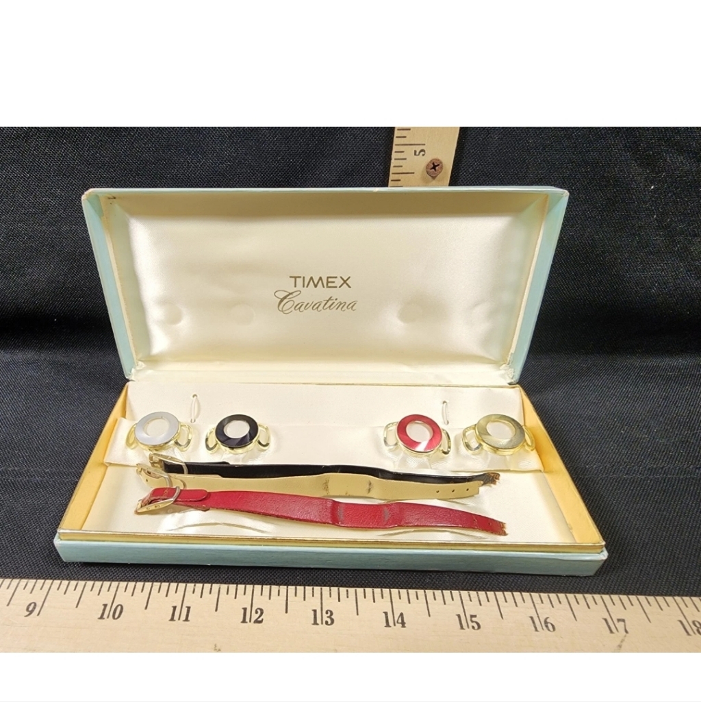 Vintage Timex Cavatina Watch Box Empty Box Bands Cases Only No Watch Included
